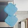 imageKITCHENAID Gourmet Series Gridlines Pot Holders 2Pack Set Heat Resistant up to 600F Soft Silicone Grip Magnetic Cuff Passion Red 8quotx8quotBlue Velvet