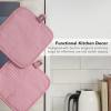 imageKITCHENAID Gourmet Series Gridlines Pot Holders 2Pack Set Heat Resistant up to 600F Soft Silicone Grip Magnetic Cuff Passion Red 8quotx8quotDried Rose