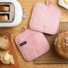 imageKITCHENAID Gourmet Series Gridlines Pot Holders 2Pack Set Heat Resistant up to 600F Soft Silicone Grip Magnetic Cuff Passion Red 8quotx8quotDried Rose
