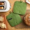 imageKITCHENAID Gourmet Series Gridlines Pot Holders 2Pack Set Heat Resistant up to 600F Soft Silicone Grip Magnetic Cuff Passion Red 8quotx8quotMatcha Green