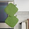 imageKITCHENAID Gourmet Series Gridlines Pot Holders 2Pack Set Heat Resistant up to 600F Soft Silicone Grip Magnetic Cuff Passion Red 8quotx8quotMatcha Green