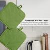 imageKITCHENAID Gourmet Series Gridlines Pot Holders 2Pack Set Heat Resistant up to 600F Soft Silicone Grip Magnetic Cuff Passion Red 8quotx8quotMatcha Green