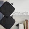 imageKITCHENAID Gourmet Series Gridlines Pot Holders 2Pack Set Heat Resistant up to 600F Soft Silicone Grip Magnetic Cuff Passion Red 8quotx8quotMatte Black