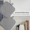 imageKITCHENAID Gourmet Series Gridlines Pot Holders 2Pack Set Heat Resistant up to 600F Soft Silicone Grip Magnetic Cuff Passion Red 8quotx8quotMatte Grey