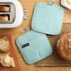 imageKITCHENAID Gourmet Series Gridlines Pot Holders 2Pack Set Heat Resistant up to 600F Soft Silicone Grip Magnetic Cuff Passion Red 8quotx8quotMineral Water Aqua