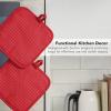 imageKITCHENAID Gourmet Series Gridlines Pot Holders 2Pack Set Heat Resistant up to 600F Soft Silicone Grip Magnetic Cuff Passion Red 8quotx8quotPassion Red