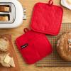 imageKITCHENAID Gourmet Series Gridlines Pot Holders 2Pack Set Heat Resistant up to 600F Soft Silicone Grip Magnetic Cuff Passion Red 8quotx8quotPassion Red