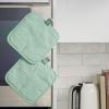 imageKITCHENAID Gourmet Series Gridlines Pot Holders 2Pack Set Heat Resistant up to 600F Soft Silicone Grip Magnetic Cuff Passion Red 8quotx8quotPistachio Green