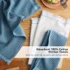 imageKitchenAid Gourmet Series Gridlines Kitchen Towels 3Pack Set 100 Cotton Absorbent Mineral Water Aqua 18quotx28quotBlue Velvet