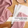 imageKitchenAid Gourmet Series Gridlines Kitchen Towels 3Pack Set 100 Cotton Absorbent Mineral Water Aqua 18quotx28quotDried Rose