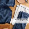 imageKitchenAid Gourmet Series Gridlines Kitchen Towels 3Pack Set 100 Cotton Absorbent Mineral Water Aqua 18quotx28quotInk Blue