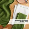imageKitchenAid Gourmet Series Gridlines Kitchen Towels 3Pack Set 100 Cotton Absorbent Mineral Water Aqua 18quotx28quotMatcha Green