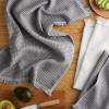 imageKitchenAid Gourmet Series Gridlines Kitchen Towels 3Pack Set 100 Cotton Absorbent Mineral Water Aqua 18quotx28quotMatte Grey