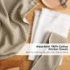 imageKitchenAid Gourmet Series Gridlines Kitchen Towels 3Pack Set 100 Cotton Absorbent Mineral Water Aqua 18quotx28quotMilkshake Tan