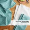 imageKitchenAid Gourmet Series Gridlines Kitchen Towels 3Pack Set 100 Cotton Absorbent Mineral Water Aqua 18quotx28quotMineral Water Aqua