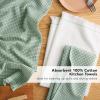 imageKitchenAid Gourmet Series Gridlines Kitchen Towels 3Pack Set 100 Cotton Absorbent Mineral Water Aqua 18quotx28quotPistachio Green