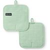 imageKITCHENAID Gourmet Series Gridlines Pot Holders 2Pack Set Heat Resistant up to 600F Soft Silicone Grip Magnetic Cuff Passion Red 8quotx8quotPistachio Green