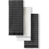 imageKitchenAid Gourmet Series Gridlines Kitchen Towels 3Pack Set 100 Cotton Absorbent Mineral Water Aqua 18quotx28quotMatte Black