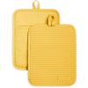 imageKITCHENAID Ribbed Soft Silicone Pot Holder 2Pack Set 2025 Color of The Year Butter Yellow 7quotx9quotOrange Sorbet
