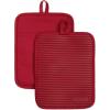 imageKITCHENAID Ribbed Soft Silicone Pot Holder 2Pack Set 2025 Color of The Year Butter Yellow 7quotx9quotPassion Red