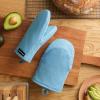 imageKITCHENAID Gourmet Series Gridlines Mini Oven Mitts 2Pack Set Heat Resistant up to 600F Soft Silicone Grip Magnetic Cuff Blue Velvet 55quotx9quotBlue Velvet