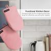 imageKITCHENAID Gourmet Series Gridlines Mini Oven Mitts 2Pack Set Heat Resistant up to 600F Soft Silicone Grip Magnetic Cuff Blue Velvet 55quotx9quotDried Rose