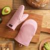 imageKITCHENAID Gourmet Series Gridlines Mini Oven Mitts 2Pack Set Heat Resistant up to 600F Soft Silicone Grip Magnetic Cuff Blue Velvet 55quotx9quotDried Rose
