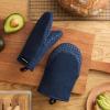 imageKITCHENAID Gourmet Series Gridlines Mini Oven Mitts 2Pack Set Heat Resistant up to 600F Soft Silicone Grip Magnetic Cuff Blue Velvet 55quotx9quotInk Blue
