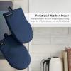 imageKITCHENAID Gourmet Series Gridlines Mini Oven Mitts 2Pack Set Heat Resistant up to 600F Soft Silicone Grip Magnetic Cuff Blue Velvet 55quotx9quotInk Blue