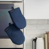 imageKITCHENAID Gourmet Series Gridlines Mini Oven Mitts 2Pack Set Heat Resistant up to 600F Soft Silicone Grip Magnetic Cuff Blue Velvet 55quotx9quotInk Blue