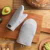 imageKITCHENAID Gourmet Series Gridlines Mini Oven Mitts 2Pack Set Heat Resistant up to 600F Soft Silicone Grip Magnetic Cuff Blue Velvet 55quotx9quotMatte Grey