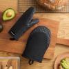 imageKITCHENAID Gourmet Series Gridlines Mini Oven Mitts 2Pack Set Heat Resistant up to 600F Soft Silicone Grip Magnetic Cuff Blue Velvet 55quotx9quotMatte Black