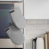 imageKITCHENAID Gourmet Series Gridlines Mini Oven Mitts 2Pack Set Heat Resistant up to 600F Soft Silicone Grip Magnetic Cuff Blue Velvet 55quotx9quotMatte Grey