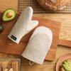 imageKITCHENAID Gourmet Series Gridlines Mini Oven Mitts 2Pack Set Heat Resistant up to 600F Soft Silicone Grip Magnetic Cuff Blue Velvet 55quotx9quotMilkshake Tan