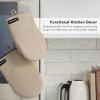 imageKITCHENAID Gourmet Series Gridlines Mini Oven Mitts 2Pack Set Heat Resistant up to 600F Soft Silicone Grip Magnetic Cuff Blue Velvet 55quotx9quotMilkshake Tan