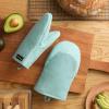 imageKITCHENAID Gourmet Series Gridlines Mini Oven Mitts 2Pack Set Heat Resistant up to 600F Soft Silicone Grip Magnetic Cuff Blue Velvet 55quotx9quotMineral Water Aqua