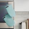 imageKITCHENAID Gourmet Series Gridlines Mini Oven Mitts 2Pack Set Heat Resistant up to 600F Soft Silicone Grip Magnetic Cuff Blue Velvet 55quotx9quotMineral Water Aqua