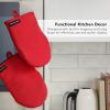 imageKITCHENAID Gourmet Series Gridlines Mini Oven Mitts 2Pack Set Heat Resistant up to 600F Soft Silicone Grip Magnetic Cuff Blue Velvet 55quotx9quotPassion Red