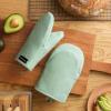 imageKITCHENAID Gourmet Series Gridlines Mini Oven Mitts 2Pack Set Heat Resistant up to 600F Soft Silicone Grip Magnetic Cuff Blue Velvet 55quotx9quotPistachio Green