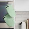 imageKITCHENAID Gourmet Series Gridlines Mini Oven Mitts 2Pack Set Heat Resistant up to 600F Soft Silicone Grip Magnetic Cuff Blue Velvet 55quotx9quotPistachio Green