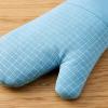 imageKITCHENAID Gourmet Series Gridlines Oven Mitts 2Pack Set Heat Resistant up to 600F Soft Silicone Grip Magnetic Cuff Matte Black 7quotx14quotBlue Velvet