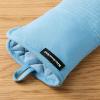 imageKITCHENAID Gourmet Series Gridlines Oven Mitts 2Pack Set Heat Resistant up to 600F Soft Silicone Grip Magnetic Cuff Matte Black 7quotx14quotBlue Velvet