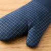 imageKITCHENAID Gourmet Series Gridlines Oven Mitts 2Pack Set Heat Resistant up to 600F Soft Silicone Grip Magnetic Cuff Matte Black 7quotx14quotInk Blue