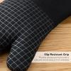 imageKITCHENAID Gourmet Series Gridlines Oven Mitts 2Pack Set Heat Resistant up to 600F Soft Silicone Grip Magnetic Cuff Matte Black 7quotx14quotMatte Black