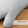 imageKITCHENAID Gourmet Series Gridlines Oven Mitts 2Pack Set Heat Resistant up to 600F Soft Silicone Grip Magnetic Cuff Matte Black 7quotx14quotMatte Grey