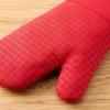 imageKITCHENAID Gourmet Series Gridlines Oven Mitts 2Pack Set Heat Resistant up to 600F Soft Silicone Grip Magnetic Cuff Matte Black 7quotx14quotPassion Red