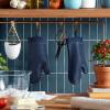 imageKITCHENAID Ribbed Soft Silicone Oven Mitt 2Pack Set 75quotx13quot Butter YellowInk Blue