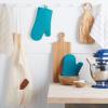 imageKITCHENAID Ribbed Soft Silicone Oven Mitt 2Pack Set 75quotx13quot Butter YellowOcean Drive Blue