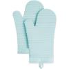 imageKITCHENAID Ribbed Soft Silicone Oven Mitt 2Pack Set 75quotx13quot Butter YellowMineral Water Aqua