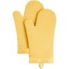 imageKITCHENAID Ribbed Soft Silicone Oven Mitt 2Pack Set 75quotx13quot Butter YellowOrange Sorbet